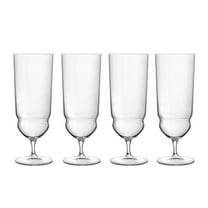 Luigi Bormioli Backdoor 20's | Set of 4 Tequila Sunrise 15.25 Oz Cocktail Glasses | Titanium Reinforced Stem | SON-hyx Crystal | Sinuous Design Mixed Drink Glass | Dishwasher Safe | Made In Italy