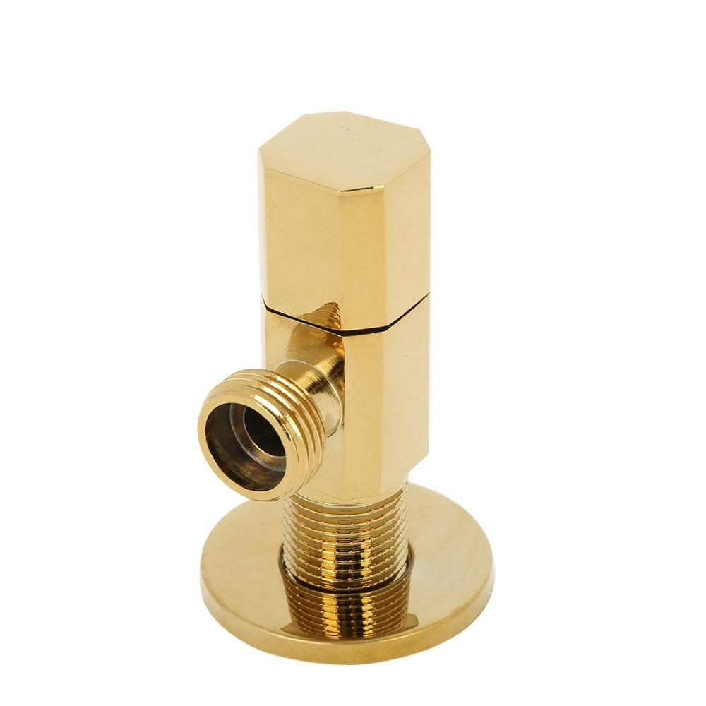 Tebru Tap Angle Valve,Brass Hot/Cold Water Shut Off Faucet Angle Valve Bathroom Toilet Mixer Tap