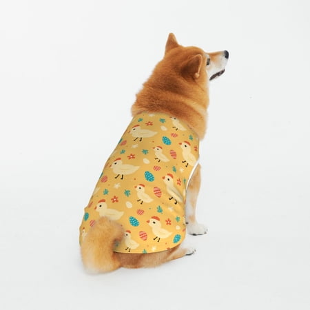 Honeii Flowe Chicken Pattern 100% Cotton Dog Clothes Dog Costumes Doggie Shirts Puppy Shirt Pet Vest Tank Top Cat Tee-5X-Large