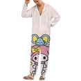 thumbnail image 2 of Kuromi And My Melody Unisex Onesie Pajamas Zipper Jumpsuit Hooded One Piece Sleepwear for Family Mens Womens, 2 of 8