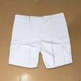thumbnail image 5 of pstuiky Pantalones cortos para hombre, Pantalones cortos casuales de lino para hombre, con múltiples bolsillos, rectos, de color liso, cómodos y transpirables., 5 of 5