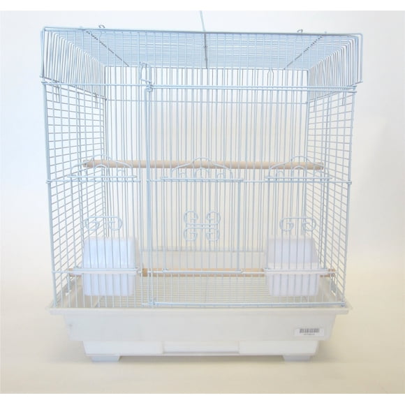 Jaula para pájaros YML con tapa cuadrada, pequeña, 45 cm x 35 cm, blanca