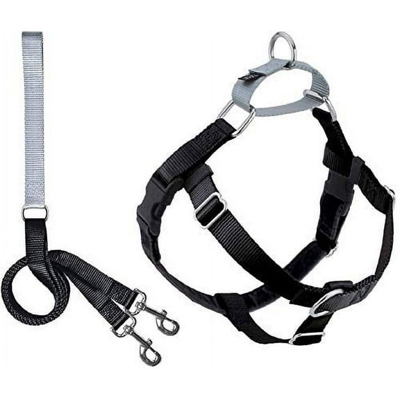 2 Hounds Design Freedom No-Pull Dog Harness Training Package (5/8") Small, Black
