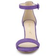 thumbnail image 3 of BLISSFUL STEP Women's Clear Heel Chunky Heels Ankle Strap Sandals, 3 of 7