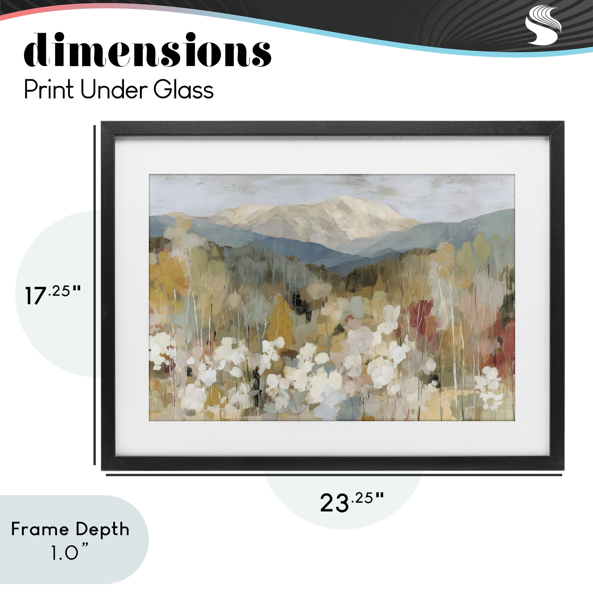 Stupell Industries Autumn Mountain Meadow Black Framed Print Under Glass, design by Chromatic Storm Studio