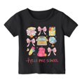 thumbnail image 2 of Hiijoy Girls Black T Shirt Cute Graphic Short Sleeved Crew Neck Tee Top, Sizes 3-14, 2 of 4