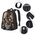 thumbnail image 2 of Easygdp Fiery Skull Trio Mochila de Gran Capacidad Minimalista Ideal para Escuela, Viajes y Uso Diario, 2 of 6