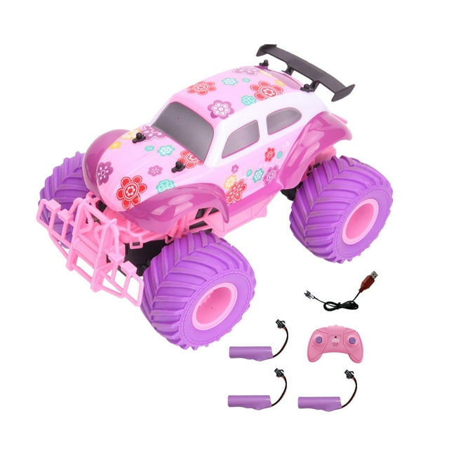 Camión RC con cable de carga USB, coche de control remoto recargable 4WD para niños, C