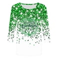 thumbnail image 5 of St. Patrick's Day T-Shirt for Women Clover Graphic Three Quarter Sleeve Crewneck Soft Breathable Fabric Festive Novelty Clothes, 5 of 5