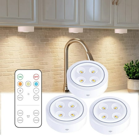 

GARENAS Neon Sign Led Light Wireless Kitchen Cabinet Under The Counter Lighting Battery Powered Remote Night Light Atmosphere Lamp 3Pc