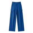 thumbnail image 6 of Cagogo Women's 2 Piece Casual Set Open Front Vest Wide Leg Pants Loose Matching Lounge Outfits Solid Basic Tracksuits Summer Travel Airport Clothes, Blue M, 6 of 9