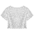 thumbnail image 6 of iixpin Womens Shining Sequined Cropped Length Open Front Bolero Shrug Sequin Cardigan Jacket Silver One Size, 6 of 7