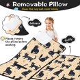 thumbnail image 3 of Celestial Black Cat Beige Pattern Teens Toddler Nap Mat with Pillow, Sleeping Mat Bag for Preschool Daycare 50"x20", 3 of 6