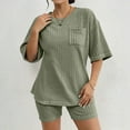 thumbnail image 4 of Pajamas For Women Set Arrival Ribbed Knit T Shirt Shorts Stylish Comfortable Sleepwear Loungewear Nightwear Nightclothes Homewear, 4 of 6