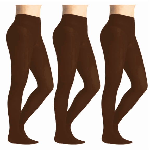 On The Go Women's Classic Tights (3 Pair Pack, Brown, Size L)