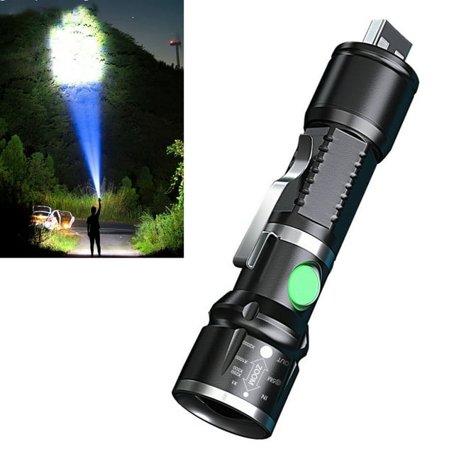 SuoKom Flashlight à DEL, Flash Light Zoomable, Flashlight d'Urgence à Haut Flux Lumineux avec 3 Modes, Flash Light Étanche pour le Camping, l'Extérieur, les Urgences, la Randonnée