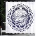 thumbnail image 3 of Ambesonne Mandala Shower Curtain, Universe Inside the Sun, 69"Wx70"L, Indigo Pale Blue White, 3 of 4