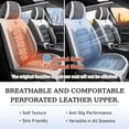 thumbnail image 5 of Fit for HONDA CIVIC 2009 Seat Cover, Faux Leather 5 Seats Full Set With Lumbar Support Non-slip, Gray and White Car Seat Covers, 4-Door Sedans Only, Upgrade the Car's Interior, 5 of 7
