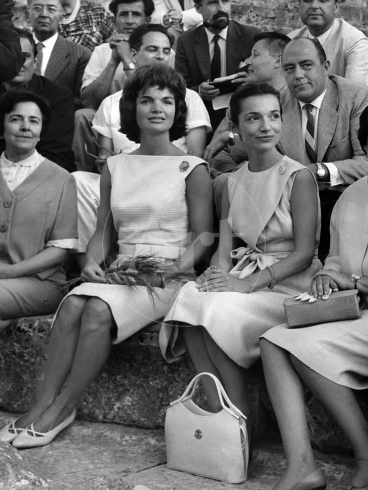Jackie Kennedy and Her Sister Princess Lee Radziwill in Epidaurus Thetare  to Attend Tragedy Electra, Unframed Photo Wall Art Sold by  -  