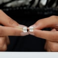 thumbnail image 5 of Emerald Cut Moissanite Solitaire Stud Earrings for Women - 6X8 mm, 14K White Gold, 5 of 7