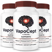3 Pack VapoCept Pills   Daily Formula with a Natural Blend to Help Maintain Focus, Memory & Concentration | Clean, Gentle, Easy-to-Swallow Capsules for Everyday Sharpness 180 Capsules