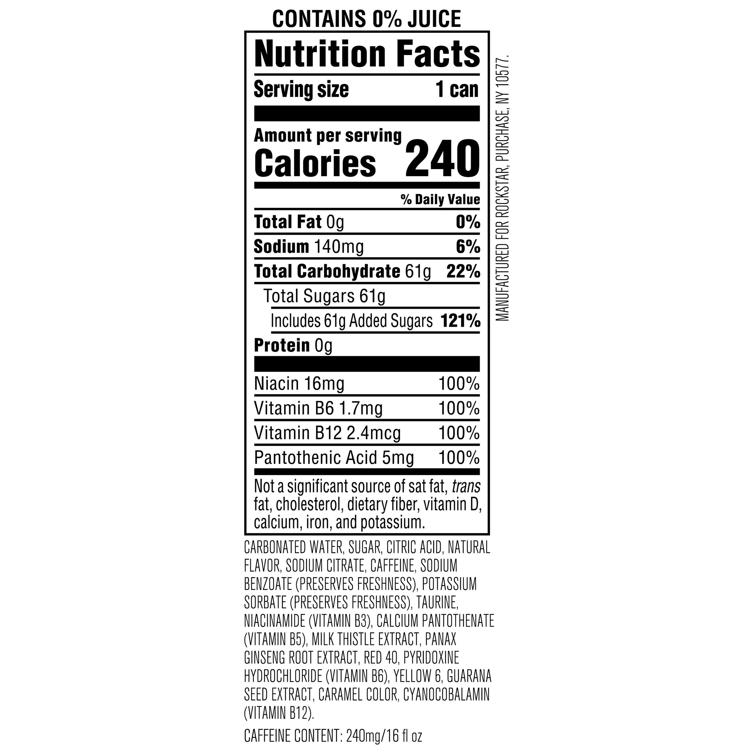 (4 pack) Rockstar Punched Watermelon Energy Drink, 16 fl oz, 1 Count Can