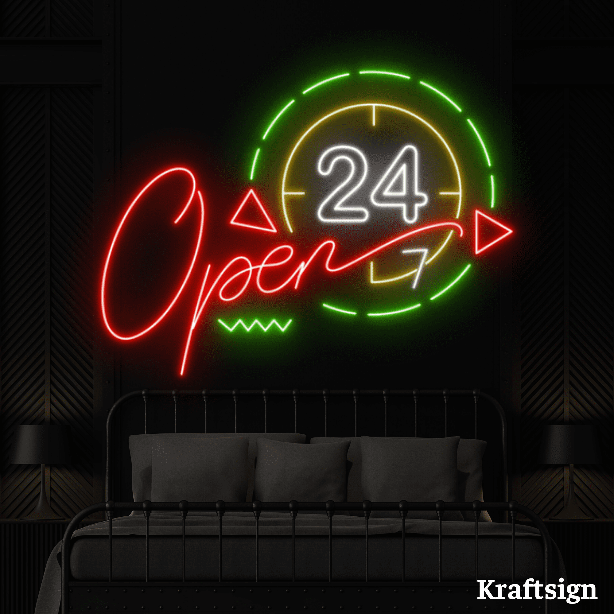 Craftnamesign Open 24h Neon Sign, Open Welcome LED Signage, Open Shop Decor
