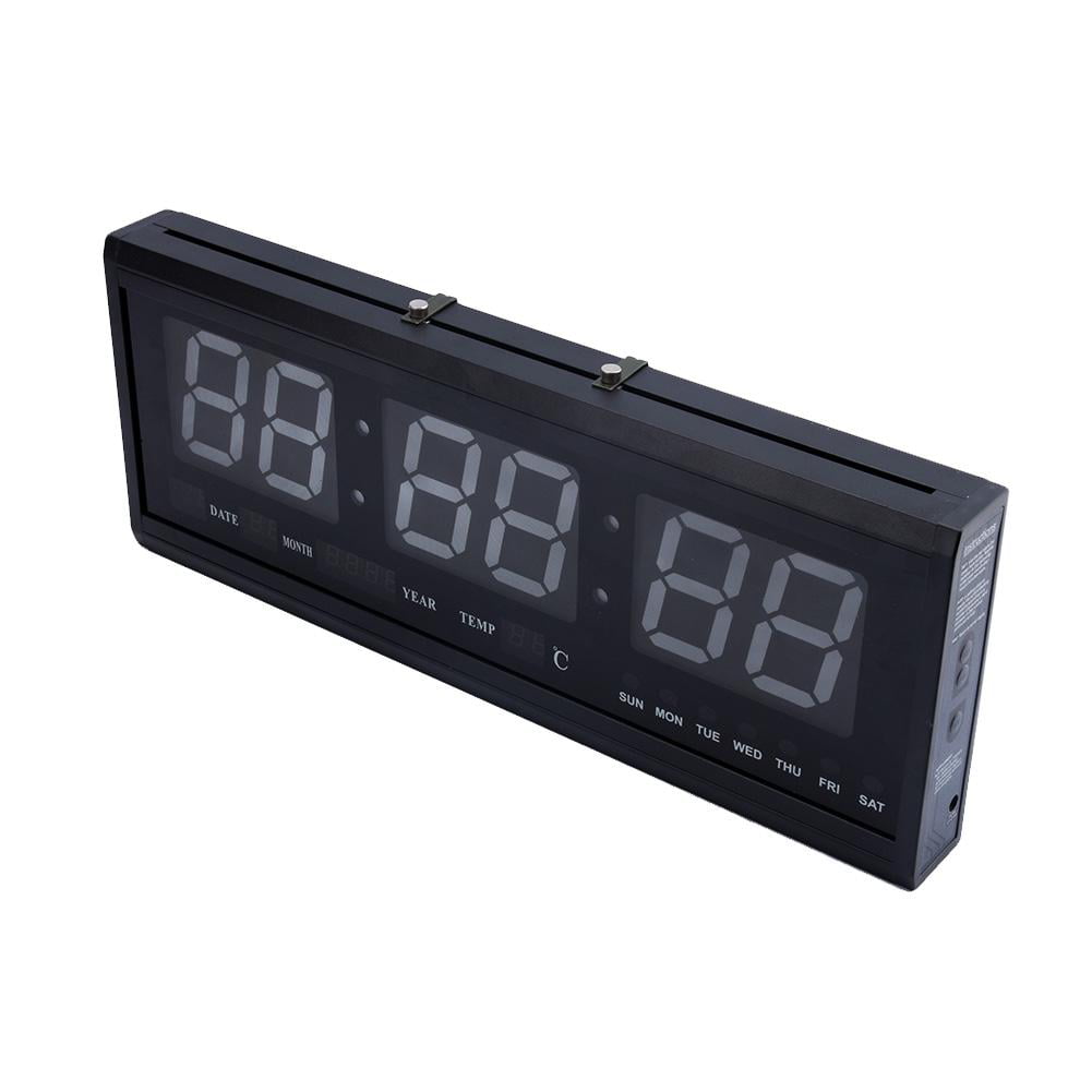 EBTOOLS Large Digital Jumbo LED Wall Timer Alarm Battery Clock With Calendar Temperature