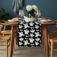thumbnail image 2 of Halloween Ghosts Table Runner - 108 Inch Long, Kitchen Dining Table Runner Dresser Scarves, Fall Horror Spooky Textured Black Farmhouse Decor for Coffee Tables Wedding Party Banquet, 2 of 8
