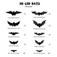 thumbnail image 5 of 36 Packs Halloween LED Night Light Bats Decor Set Flash Wall Window Stickers PVC Adhesive for Indoor Outdoor Party Decoration 3D Flying Effect, 5 of 9