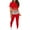 Red, variant on Lindreshi Womens 2 Piece Outfit Summer Women Casual 2 Piece Outfits Short Sleeve Tops Skinny Round Neck Pants Sets Tracksuits