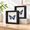 Black-8x8 2P, variant on Black 8x8 2P Shadow Box Frame with Linen, Sturdy Rustic Memory Display Case