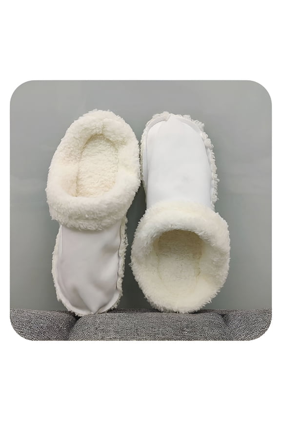 1Pair Winter Warm Croc Fur Lining Shoes Insoles Plush Insole for Women Men Shoe Covers Removable Plush Liner Accessories White Eu44-45