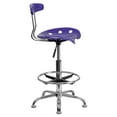 thumbnail image 3 of Vibrant Violet and Chrome Drafting Stool with Tractor Seat, 3 of 9