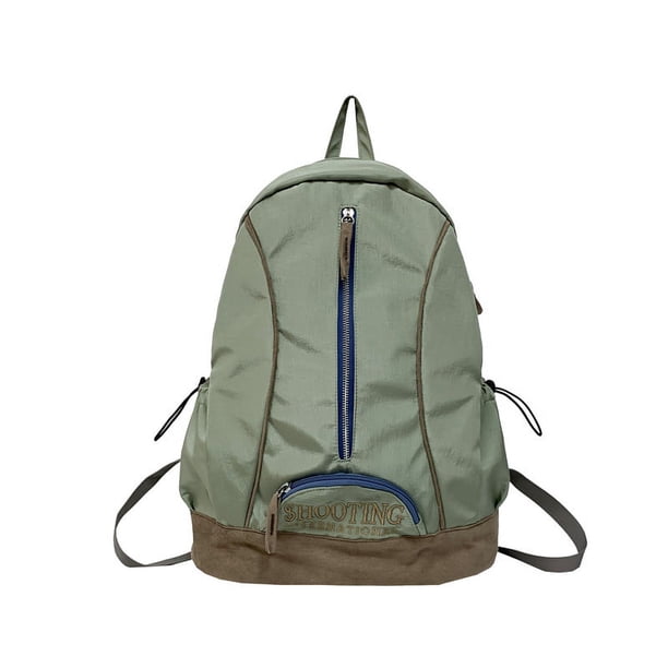 Mochila Moda Gran Capacidad Mochila Versátil Nylon Bolsa De Estudiante Verde