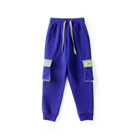 Esaierr Toddler Kids Casual Pants Boys Sweatpants Cotton Drawstring Pants Elastic Waist Comfortable Pants Multi-pockets for 4-14T
