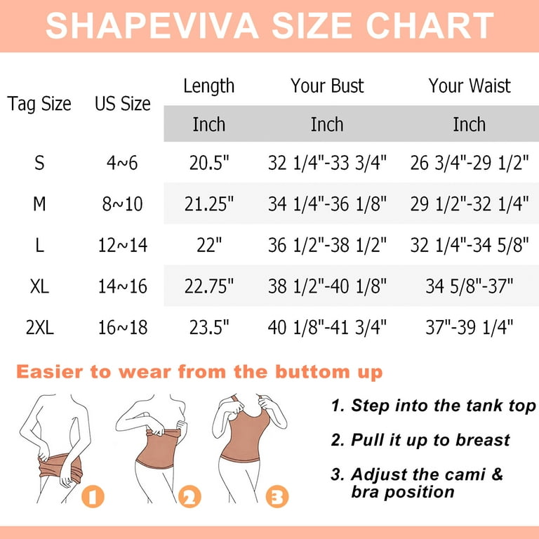 QRIC Shapewear Tank Top Cami Shaper with Biult-in Removable Bra Pads Tummy  Control Camisole Body Shaper for Women 