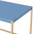 thumbnail image 4 of Navy Blue and Gold Writing Desk with USB Ports Modern Minimalist Study Desk, 4 of 6