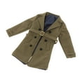 thumbnail image 3 of 1/12 Scale Figure Trench Coat Windproof Outerwear Outfits with Belt Handmade Long Overcoat for 1/12 Soldier Figures Body Accessories Costume Green, 3 of 8