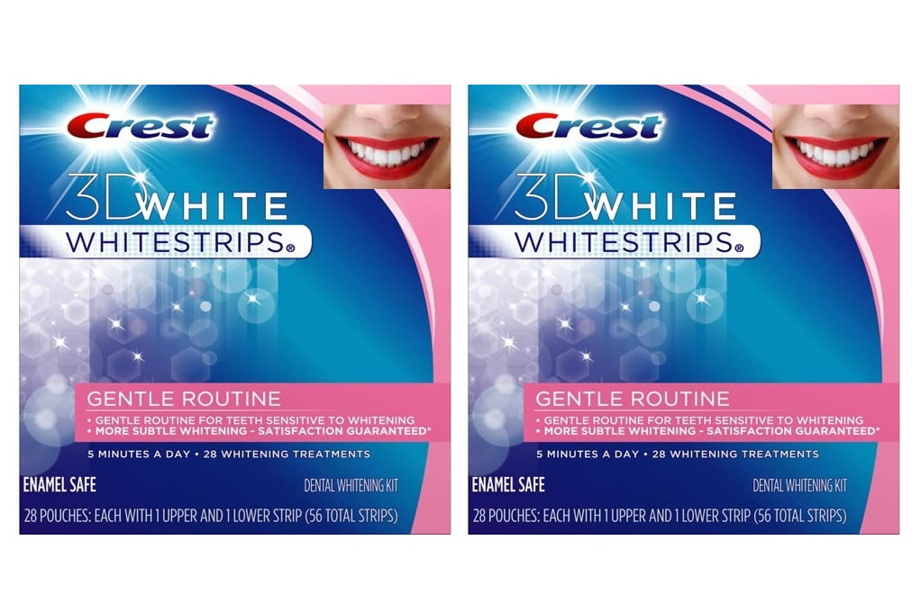 Crest 3D White Gentle Routine Whitestrips 2 PACKS, Dental Teeth