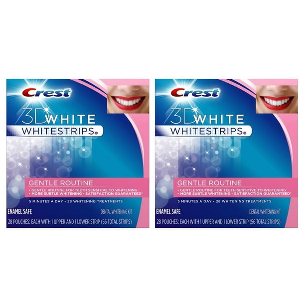 Crest 3D White Gentle Routine Whitestrips 2 PACKS, Dental Teeth