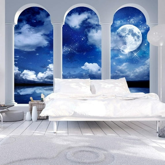 Tiptophomedecor Landscape Wallpaper Wall Mural - Night In Greece