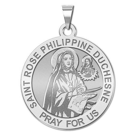 Saint Rose Phillippine Duchesne Religious Medal - 1 inch Size of a Quarter -Solid 14K White Gold