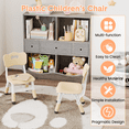 thumbnail image 2 of JoanKaren Kids Chair Set of 2,3 Level Height Adjustable Plastic Toddler Chairs for Children Boys Girls Age 2-6,Home, Classroom, Nursery Use,Beige, 2 of 9
