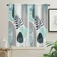 thumbnail image 3 of Abstract Art Leaf Boho Teal Leaves Curtain Home Decoration Living Room Short Curtains Window Treatments For Kitchen Bedroom, 3 of 6