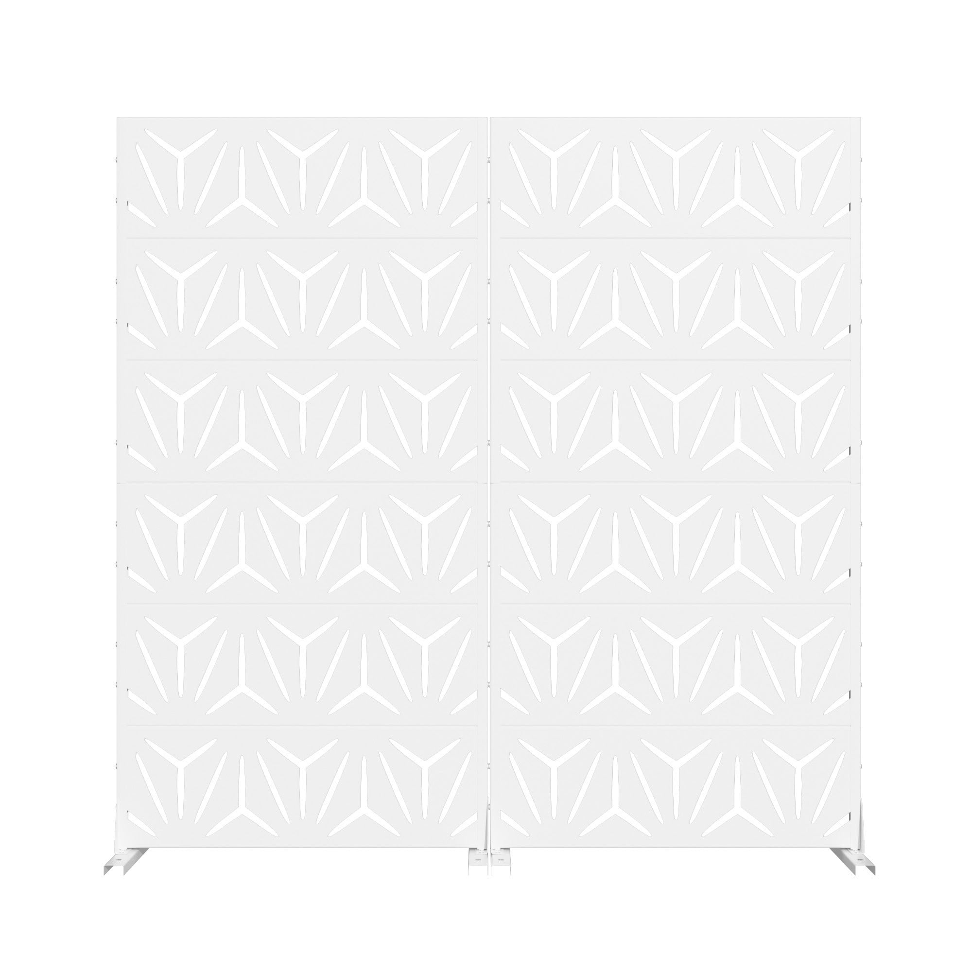 MAYEERTY 6 Panels Metal Outdoor Privacy Screen Panel Garden Divider Patio Backyard Decorative Privacy Fence 2Pcs, 72×35.4×15.7in