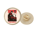 thumbnail image 1 of Chine Rouge Machine de Propagande Éducative Rond Métal Broche d'Or Clip, 1 of 3