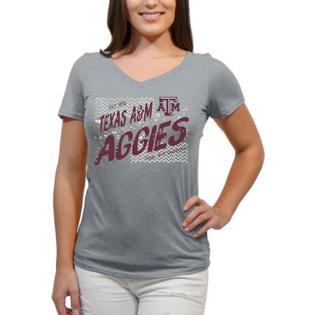 Texas A&m Shirt - Texas A&M Aggies Scatter Doodle Women'S/Juniors Team Short Sleeve V Neck Tee Shirt