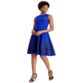 thumbnail image 1 of Vestido acampanado bordado Calvin Klein Azul 8, 1 of 2