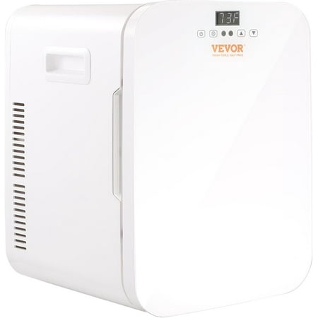 Mini Fridge, 20L Skincare Fridges with Temper Control Touch Screen, Portable Small Beverage Refrigerator for Bedroom Office Car Dorm, AC/DC Cool Warmer for Cosmetic Drink Milk, White